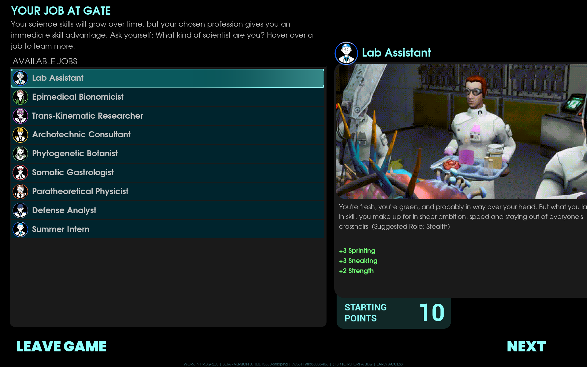 Choosing Jobs and Traits